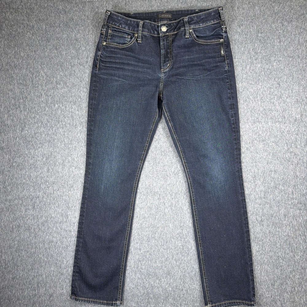 Silver Jeans Avery Straight Leg Women's Size 32x30 Denim Pants Dark‎ Wash